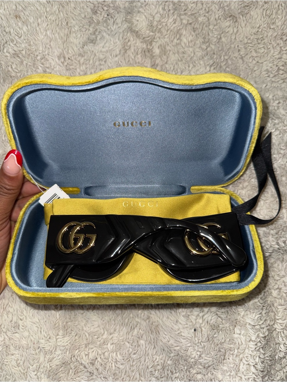 Gucci Black Sunglasses with Gold GG Logos